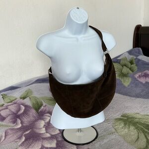 Banana Republic Brown Genuine Suede Hobo Bag